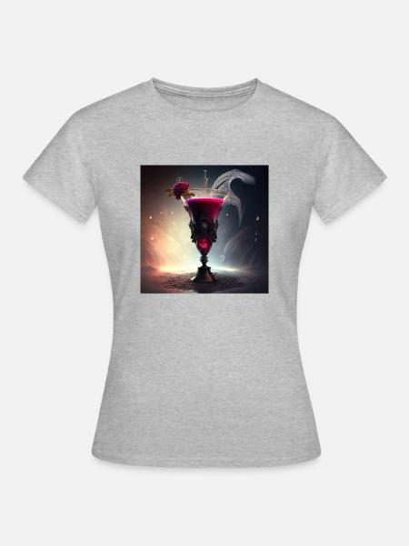Blutroter Cocktail - Frauen T-Shirt - Grau meliert