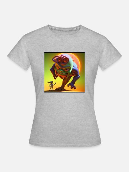 Monstergoblin - Frauen T-Shirt - Grau meliert