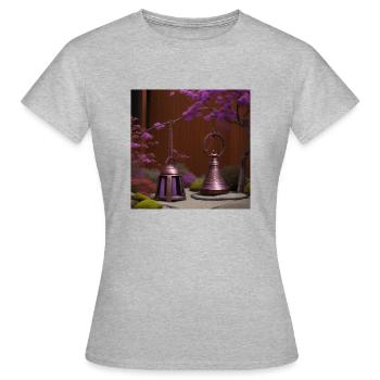 Purple copper bell in a Zen garden - Women's T-Shirt - heather grey - Front - AI Model Female 172 dark (172cm)