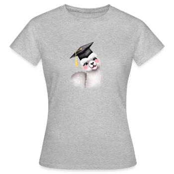 Certificat de fin d’études en alpaga - T-shirt Femme - gris chiné - Devant - AI Model Female 172 dark (172cm)