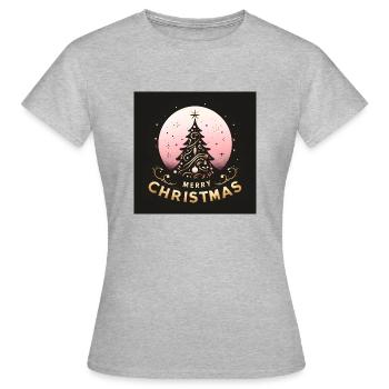 Frohe Weihnachten - Frauen T-Shirt - Grau meliert - Vorne - AI Model Female 172 dark (172cm)