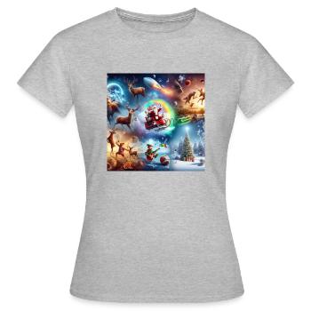 Noël minuit messe cadeaux arbre de Noël père Noël - T-shirt Femme - gris chiné - Devant - AI Model Female 172 dark (172cm)