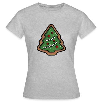 Christmas Tree Cookie - Women's T-Shirt - heather grey - Front - AI Model Female 172 dark (172cm)