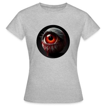 Auge Satanisch Dunkler Charakter Grausam - Frauen T-Shirt - Grau meliert - Vorne - AI Model Female 172 dark (172cm)
