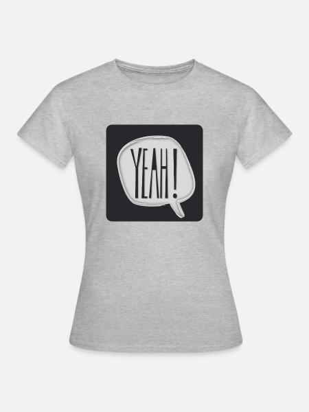 Yeah - Frauen T-Shirt - Grau meliert