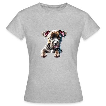 Staffordshire Bull Terrier Chien Propriétaires de chiens Chiens - T-shirt Femme - gris chiné - Devant - AI Model Female 172 dark (172cm)