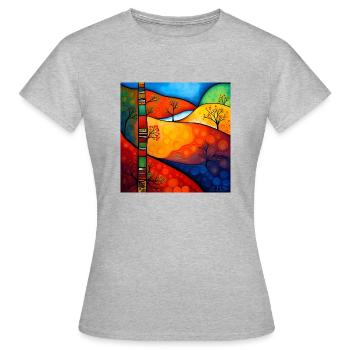 Shanti Shanti - Frauen T-Shirt - Grau meliert - Vorne - AI Model Female 172 dark (172cm)