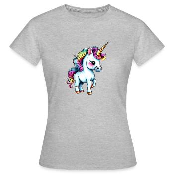 Animal mythique : Licorne, Fille, Licornes, Créatures mythiques - T-shirt Femme - gris chiné - Devant - AI Model Female 172 dark (172cm)