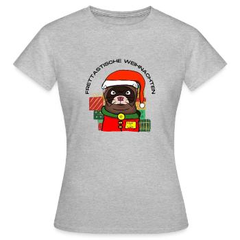 Frettische Weihnachten - Frettchen Weihnachten - Frauen T-Shirt - Grau meliert - Vorne - AI Model Female 172 dark (172cm)