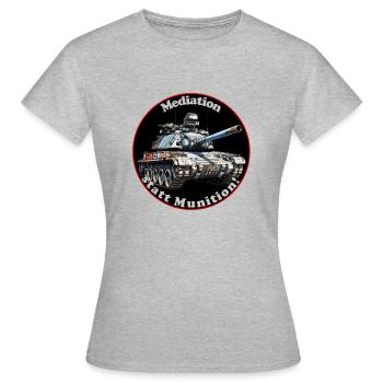 La médiation au lieu de munitions - T-shirt Femme - gris chiné - Devant - AI Model Female 172 dark (172cm)