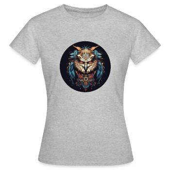 Hibou hypnotique - T-shirt Femme - gris chiné - Devant - AI Model Female 172 dark (172cm)