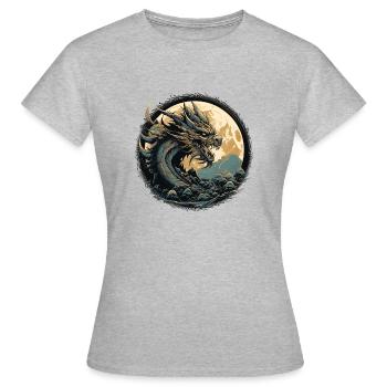 Uralter Drache - Frauen T-Shirt - Grau meliert - Vorne - AI Model Female 172 dark (172cm)