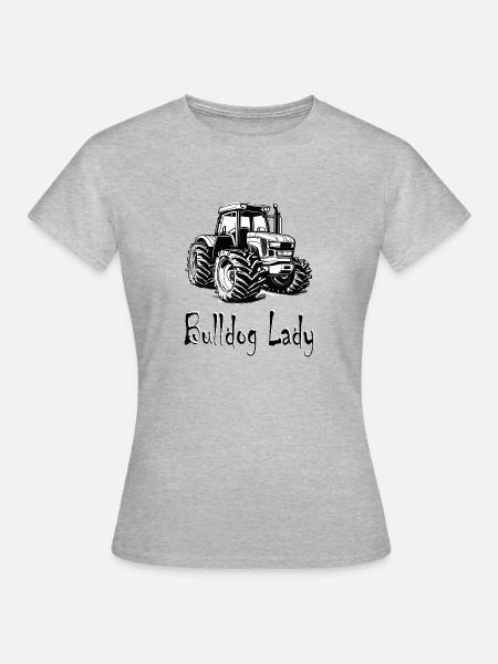 Bulldog Lady - Frauen T-Shirt - Grau meliert