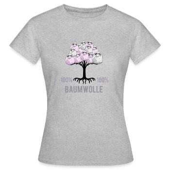hundert Prozent Baumwolle - Frauen T-Shirt - Grau meliert - Vorne - AI Model Female 172 dark (172cm)