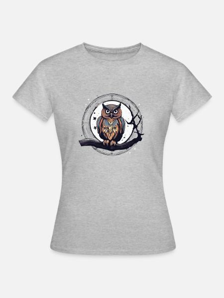 magic owl 1 - Frauen T-Shirt - Grau meliert