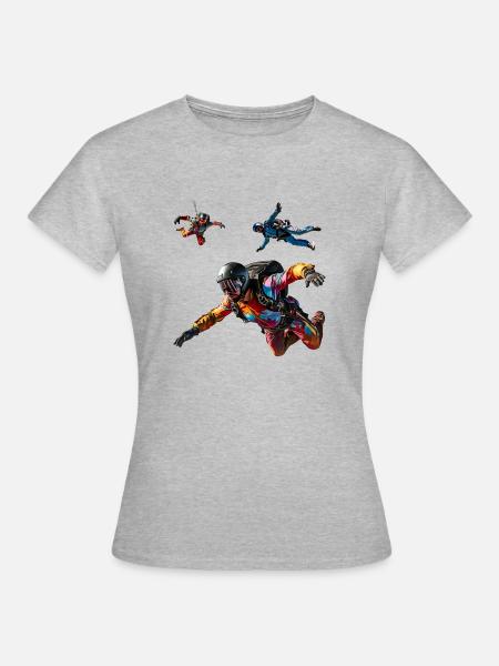 Faszination Fallschirmspringen - Frauen T-Shirt - Grau meliert