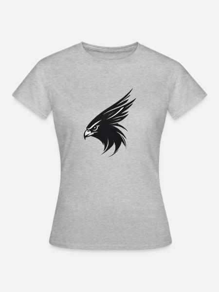 Adler Greifvogel Kopf - Frauen T-Shirt - Grau meliert