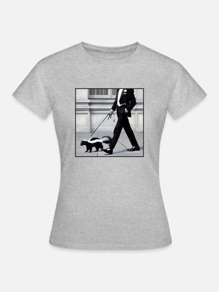 Stinktier an der Leine - Frauen T-Shirt - Grau meliert