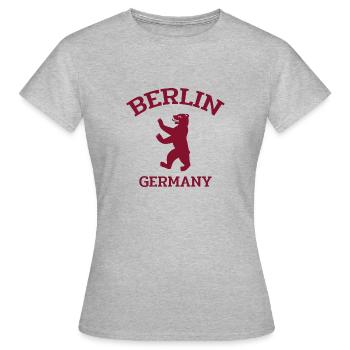 Berlin - Allemagne - Ours de Berlin - T-shirt Femme - gris chiné - Devant - AI Model Female 172 dark (172cm)