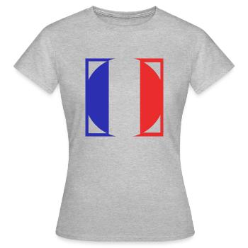 Französische Flagge, Wappen blau, weiß, rot - Frauen T-Shirt - Grau meliert - Vorne - AI Model Female 172 dark (172cm)