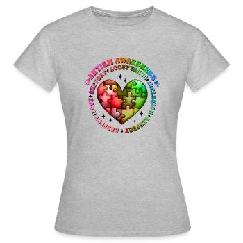 Autisme Super-héros Soignant Puzzle Enfants Anormaux - T-shirt Femme - gris chiné - Devant - AI Model Female 172 dark (172cm)