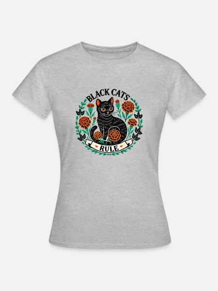 Die Herrschaft der Schwarzen Katzen - Frauen T-Shirt - Grau meliert