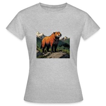 Tiger Comic Style - Women's T-Shirt - heather grey - Front - AI Model Female 172 dark (172cm)
