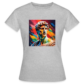 Michelangelo David coloured - Women's T-Shirt - heather grey - Front - AI Model Female 172 dark (172cm)