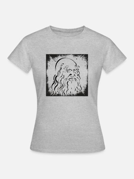 LEONARDO DA VINCI - Frauen T-Shirt - Grau meliert