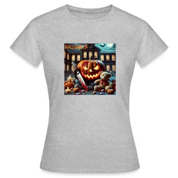Blutiges Halloween - Frauen T-Shirt - Grau meliert - Vorne - AI Model Female 172 dark (172cm)