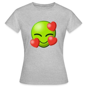 Alien Love Love Aliens Heart Heart Extraterrestrial I - Women's T-Shirt - heather grey - Front - AI Model Female 172 dark (172cm)