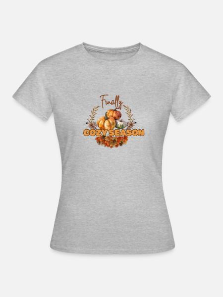 Endlich gemütliche Jahreszeit - Frauen T-Shirt - Grau meliert