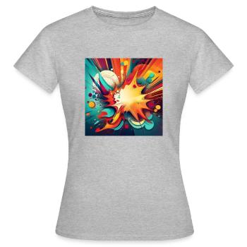 Abstract Colourful Splash with Explosive Design - Women's T-Shirt - heather grey - Front - AI Model Female 172 dark (172cm)