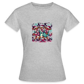 Fête de Noël Fête du vin chaud de Noël - T-shirt Femme - gris chiné - Devant - AI Model Female 172 dark (172cm)