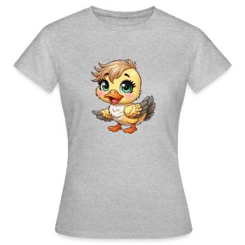 Fille caneton - T-shirt Femme - gris chiné - Devant - AI Model Female 172 dark (172cm)