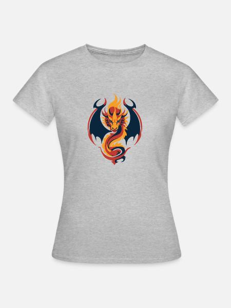 Drache - Frauen T-Shirt - Grau meliert