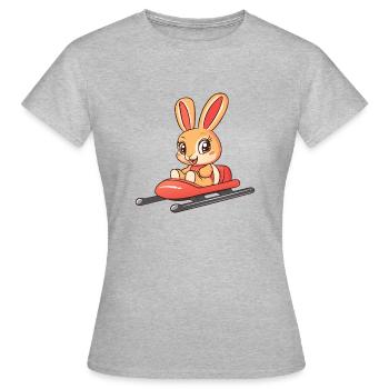 Rabbit Sleigh Ride - Women's T-Shirt - heather grey - Front - AI Model Female 172 dark (172cm)