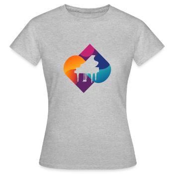 Klavier Piano Tastatur - Frauen T-Shirt - Grau meliert - Vorne - AI Model Female 172 dark (172cm)