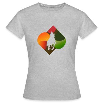 Dressur Reitverein Reiterin - Frauen T-Shirt - Grau meliert - Vorne - AI Model Female 172 dark (172cm)