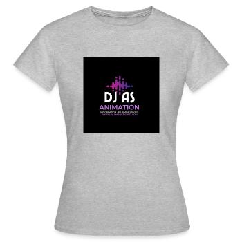 Dj as - T-shirt Femme - gris chiné - Devant - AI Model Female 172 dark (172cm)