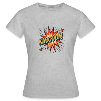 kabooom - Frauen T-Shirt - Grau meliert - Vorne - AI Model Female 172 dark (172cm)