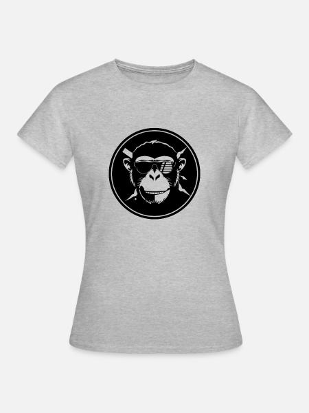 Cool Monkey - Frauen T-Shirt - Grau meliert