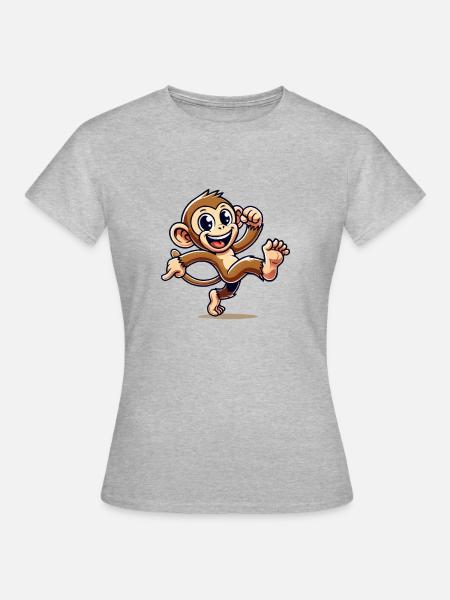 affe comic - Frauen T-Shirt - Grau meliert