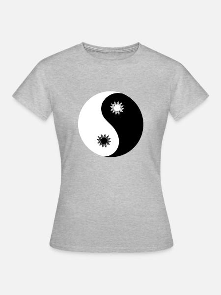 Yin-Yang-Symbol - Frauen T-Shirt - Grau meliert