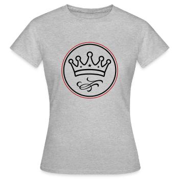 Krone Symbolik - Frauen T-Shirt - Grau meliert - Vorne - AI Model Female 172 dark (172cm)