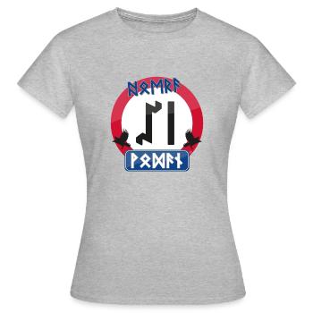 Hourra 50 ans de Wodan - T-shirt Femme - gris chiné - Devant - AI Model Female 172 dark (172cm)