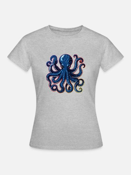 kraken - Frauen T-Shirt - Grau meliert