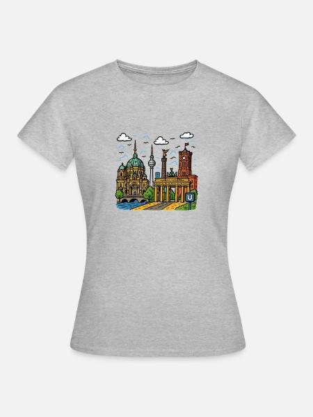 berlin stadt - Frauen T-Shirt - Grau meliert