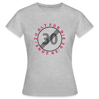 Zu alt für die 30er Zone - Frauen T-Shirt - Grau meliert - Vorne - AI Model Female 172 dark (172cm)