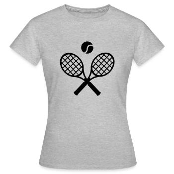 Raquettes de Tennis - T-shirt Femme - gris chiné - Devant - AI Model Female 172 dark (172cm)